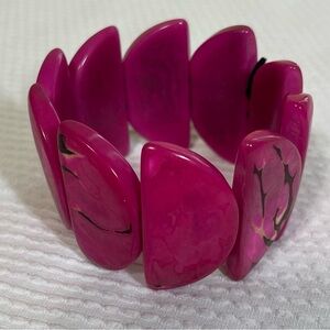 Source Unknown Tagua Vibrant Pink Bracelet